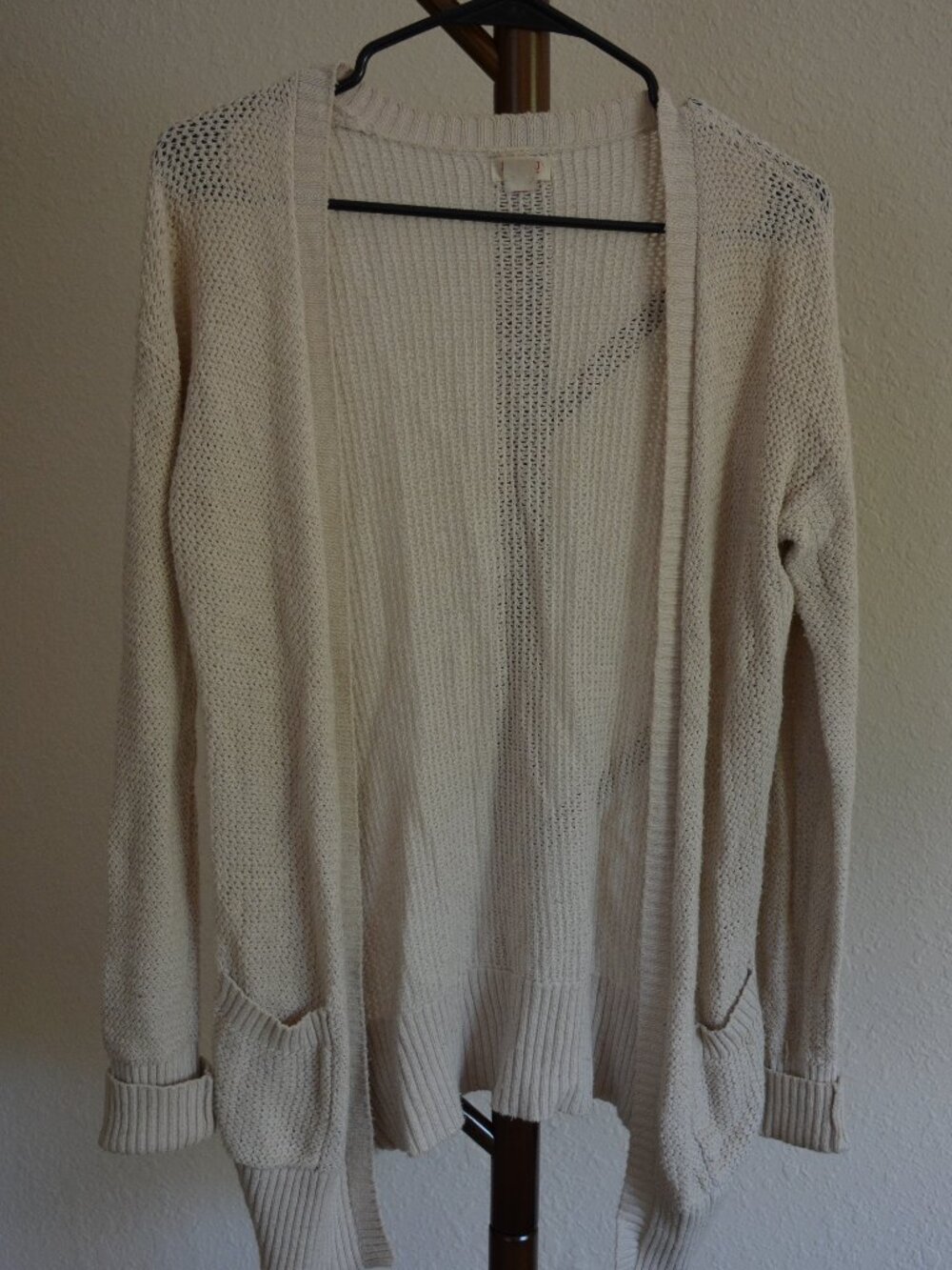 Women's cream color knit cardigan